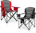 2 Pack Oversized Folding Camping Chairs for Adults Heavy Duty Lawn Chairs with Cup Holder Storage and Cooler Bag 400 LBS Weight Capacity Padded Collapsible Chairs for Outdoor Garden &amp Beach