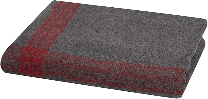 Rothco Striped Outdoor Wool Blanket – Heavyweight Warm and Comfortable Emergency Cover