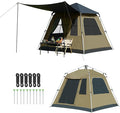 Instant Pop-Up Camping Tent with Removable Sunshade - 3-4 Person Dome Tent with UV Protection &amp Ventilation Waterproof Windproof for Beach Hiking Outdoor.