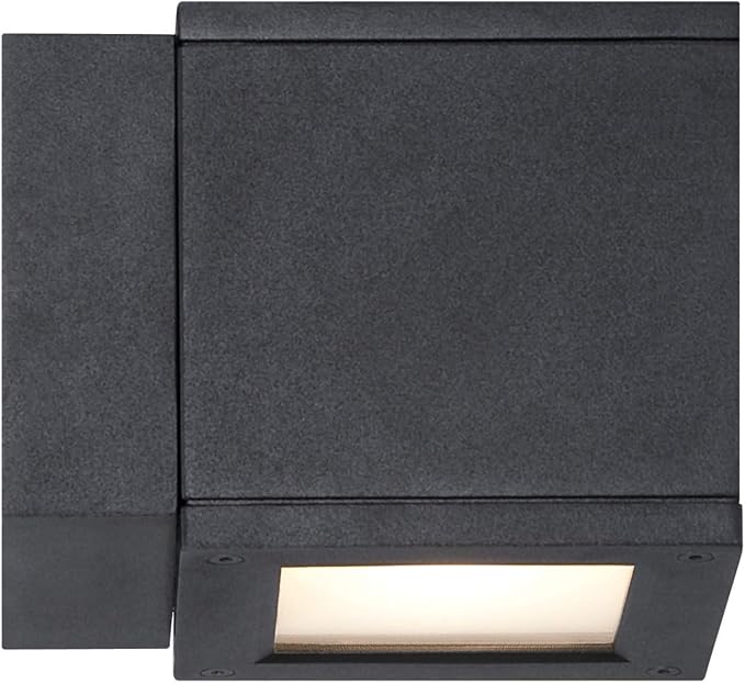 WAC Lighting WS-W2505-GH Rubix LED Outdoor Wall Light Fixture Double Light 3000K Graphite