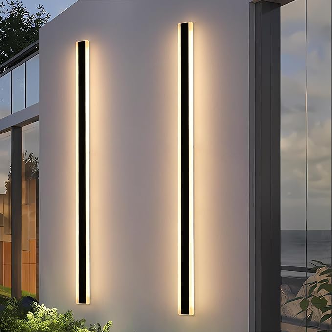 Mikeru 2Pack 71inch Long LED Wall Light Fixtures 3000K Modern Outdoor Lights Exterior for House Ip65 Waterproof Rust Outdoor Light Fixtures Hardwire Wall Mount Exterior Lighting for ShopGarage
