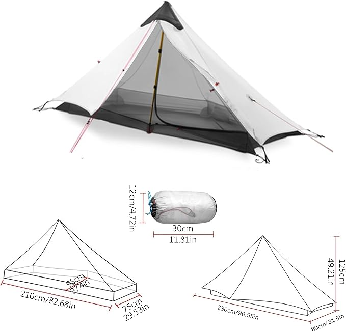 Ultralight Waterproof Tent Double-Layer Three-Season Backpacking Tent for 1-Person Camping Kayaking Climbing Hiking Weighing in at only 2 pounds for The Tent