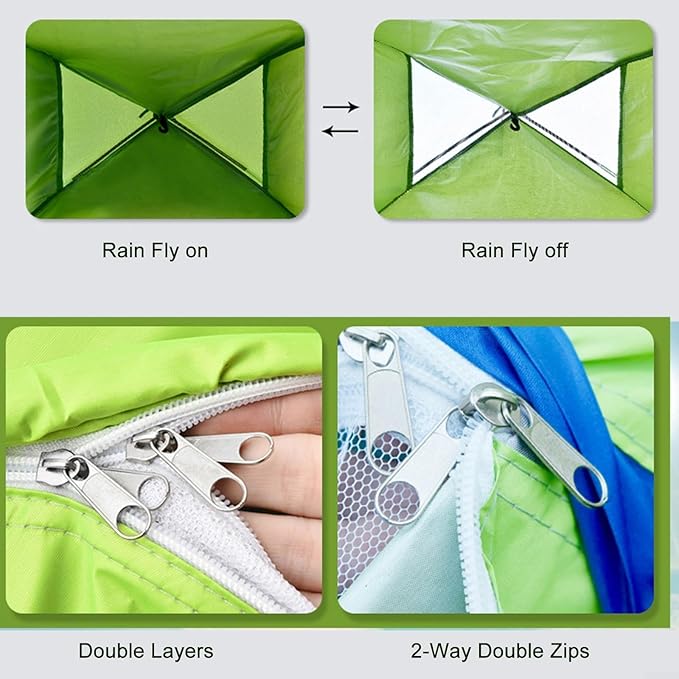 Camping Tent Double Door Portable Tent With Shelters Carry Bag 1 To 2 Persons Lightweight Waterproof Camping Hiking Tent Perfect For Backpacking And Camping(2 person Army Green)