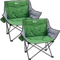 Portal 32 Oversized Camping Chair Foldable Heavy Duty 350 lb Padded Ergonomic Seat for Big &amp Tall Adults Pinch-Free Extra Wide Design Featuring Cup Holder &amp Carry Bag for Fishing Lawn &amp
