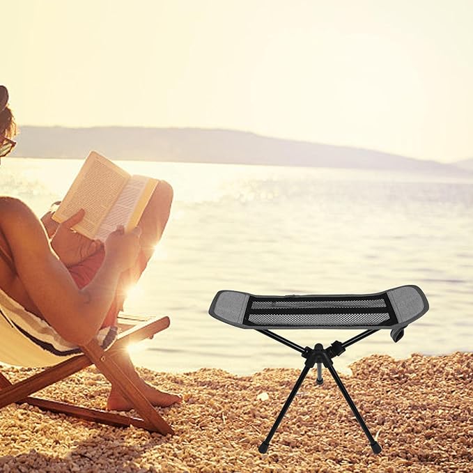 Portable Folding Chair Ottoman Outdoor Recliner Lazy Footrest Leg Rest Camping Chair Footstool for Hiking Fishing Picnic