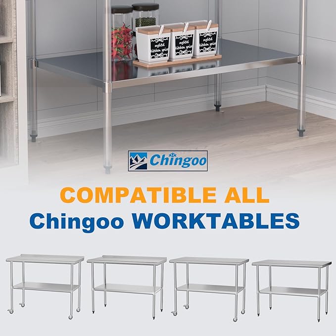 Stainless Steel Undershelf 30x48 Inches for Commercial Work Table - Bottom Shelf Add-On Extra Storage for NSF Kitchen Restaurant Café Bakery or Food Prep Stations
