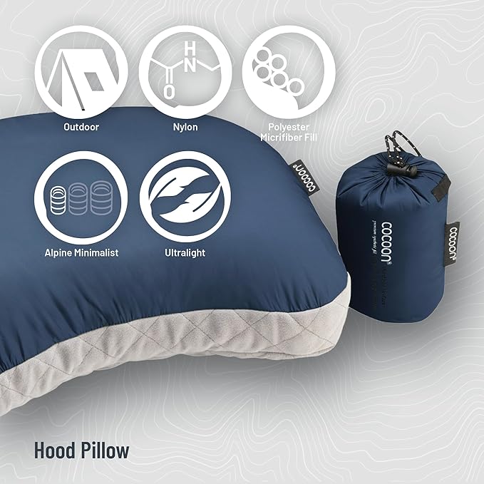 COCOON- Premium - Ultralight Inflatable AirCore Shaped Pillow - Washable Travel Air Pillows for Camping Hiking Backpacking (Regular 11 x 15)