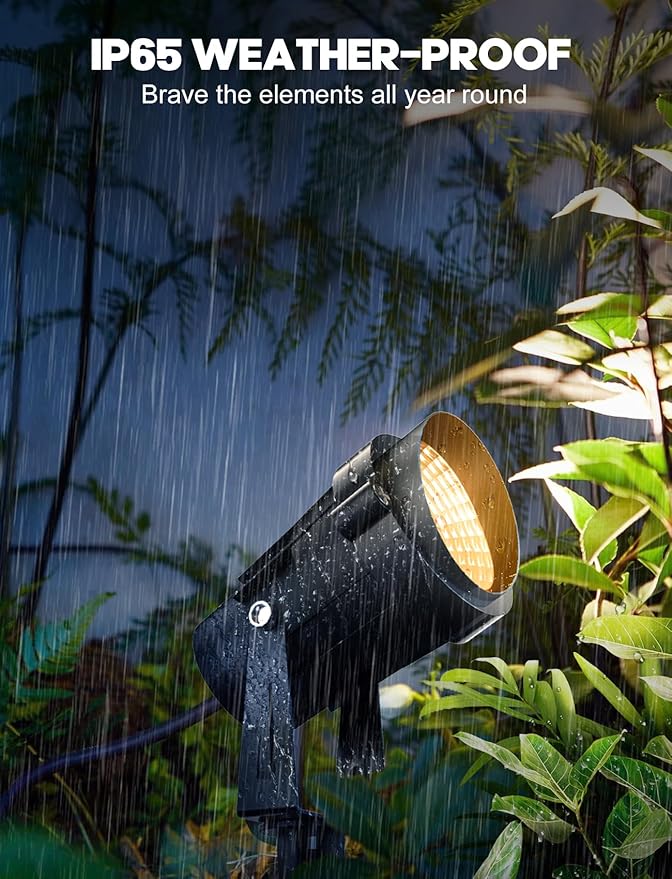 12W Low Voltage LED Landscape Lights - 12V Super Warm White Spotlight Landscape Lighting IP65 Waterproof Christmas Decorative Lights Outdoor Indoor for Tree Garden Yard Pathway 4 Pack with Connector