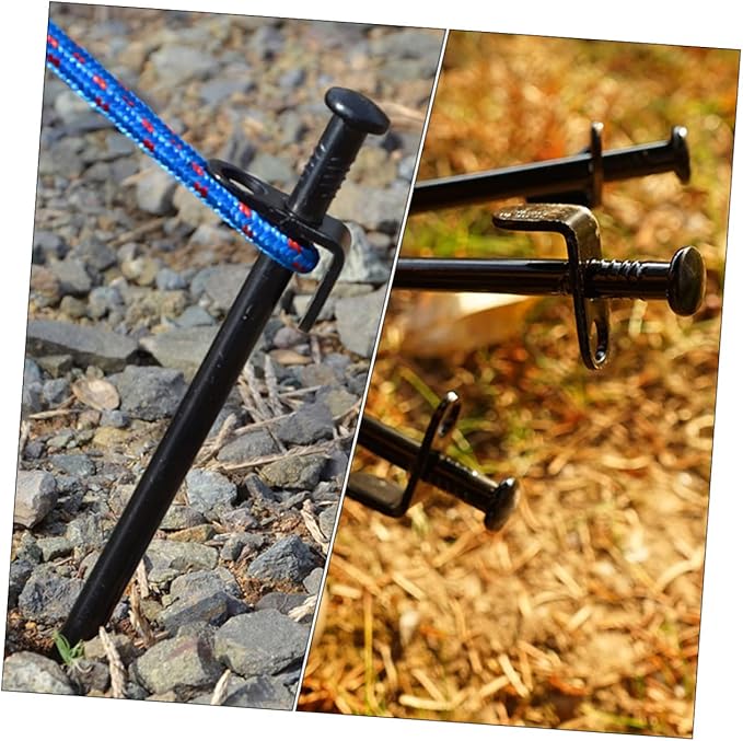 6Pcs Metal Tent Stakes Heavy Duty Ground Pegs for Camping Durable Outdoor Ground Stakes with Sharp Tips for Secure Tent Setup Wind Resistant Design for Tents Canopies