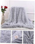 STOBAZA Plush Fleece Throw Blanket Soft Warm Solid Color Blanket for Home Winter Camping Lightweight in Light Grey
