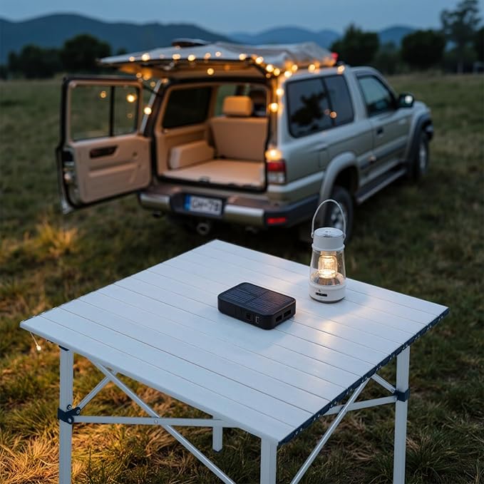 Athena Collection Foldable Camping Table 28 Small Aluminum Outdoor Folding Camp Table with Roll Up Tabletop and Carry Bag Lightweight and Portable for Outdoor Camping Picnic Grilling Silver