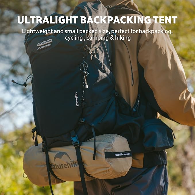 Naturehike Mongar UL 1-2 Person Backpacking Tent15D Nylon Waterproof Ultralight One Person Two Person Tent with Footprint