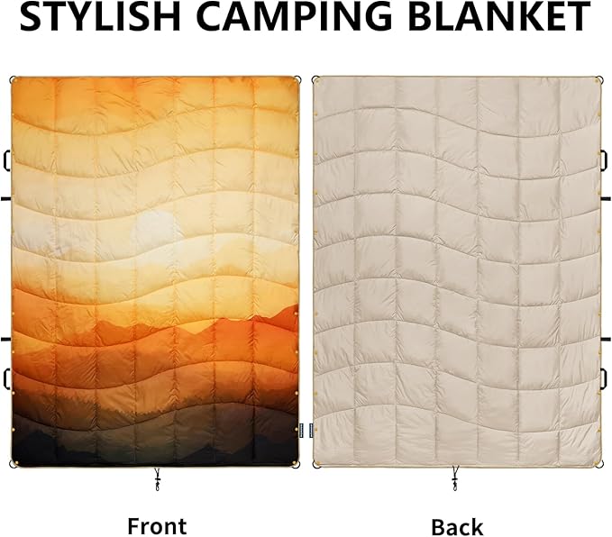 Camping Blanket Puffy Blankets Lightweight Windproof Resistant for OutdoorsHiking BackpackingCarPicnicStadium