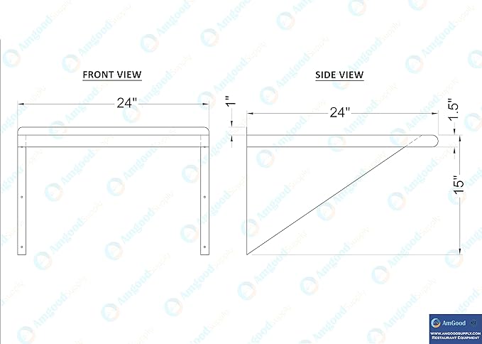 24 X 24 Stainless Steel Wall Shelf | Metal Shelving | Garage Laundry Storage Utility Room | Restaurant Commercial Kitchen | NSF