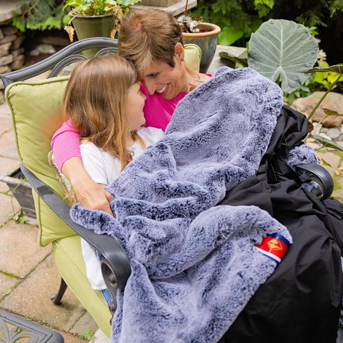 Pretty Rugged Faux Fur Luxe Customizable Original Blanket Waterproof and Reversible Machine Washable Fuzzy Throw Silver Mink