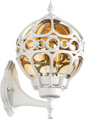 Globe Outdoor Wall Lights Fixtures Anti Rust White Sphere Porch Wall LightAluminum Waterproof Outside spherical hardwired Lights for House Patio Porch Backyard Garage Front Door No SensorLarge