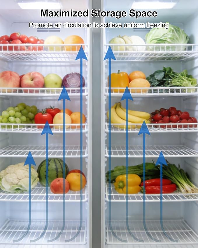 Commercial Freezer and Refrigerator Replacement Shelves Compatible with 3-Door Refrigerators Durable Wire Shelves with Epoxy-Coated Gray Steel 3 Pack