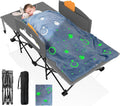 Suteck Kids Camping Cot Comfortable Toddler Cot Bed Easy to Store and Use Portable Sleeping Cot with Guardrail Lightweight Bed for Outdoor Indoor Home