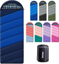 Cotton Flannel Lined Sleeping Bag for Adults Teens Kids Cold Weather &amp Warm 3 Seasons Lightweight Compact Camping Essentials Equipment Hiking Outdoor Travel