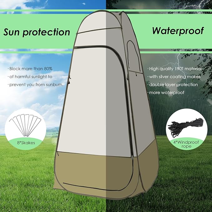 Portable Privacy Tent - Pop Up Shower &amp Changing Room for Outdoor Camping
