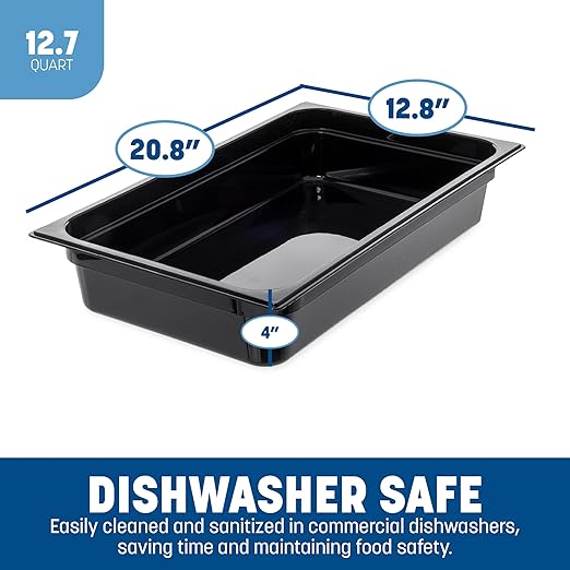 Carlisle FoodService Products 10201B03 StorPlus Full Size Food Pan Polycarbonate 4 Deep Black