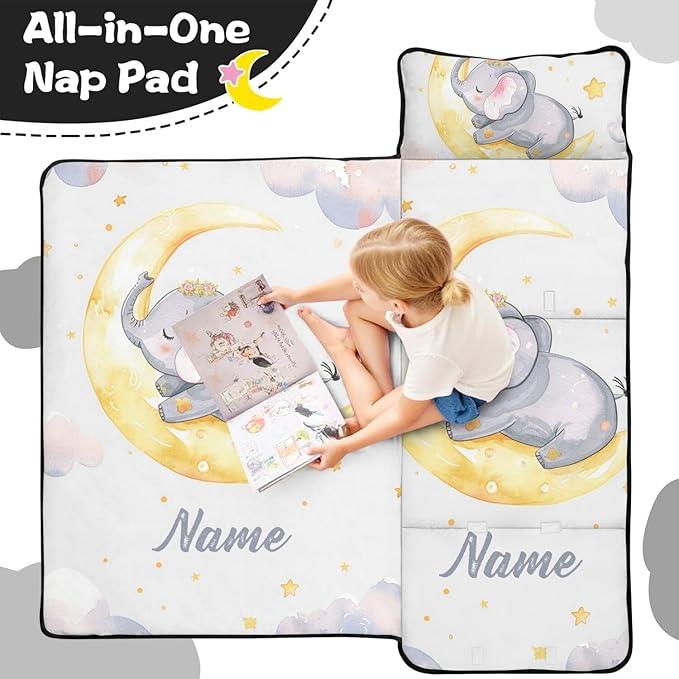 Toddler Sleeping Bag with Blanket &amp Pillow – Personalized Roll-Up Nap Mat with Custom Name for Kids