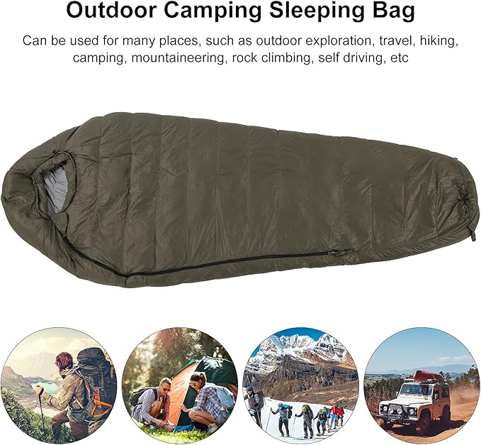 Outdoor Camping Sleeping Bag Lightweight Warm Soft Skin No Air Leakage for Adults Hiking Camping Travel 320T 50D Lining 1500g Duck Down Filling 205 x 88cm