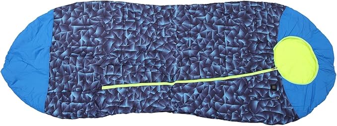 Outdoor Heated Sleeping Bag Adjustable Temperature USB Charging Portable Camping Sleeping Bag for Hiking Travel Office Blue Polyester