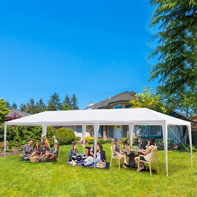 3 * 9m Non-Cloth PE Cloth Plastic Sprayed Iron Pipe Outdoor Party Tent White