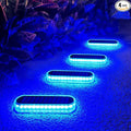 Lacasa Solar Deck Lights 4 Pack 40LM Solar Powered Step Lights Blue Light LED Dock Light Outdoor In-Ground Lights IP68 Waterproof Auto ON/Off for Garden Stairs Driveway Pathway Lighting