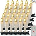 EuroFone Christmas Tree Candles 30pcs LED Flameless Flickering Battery Taper Candles with Removable Clipsfor Home Party Indoor Outdoor Xmas Trees Deco