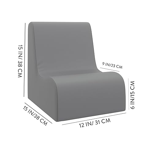 Children's Factory Contour Chair Mix-and-Match Classroom Seating Foam-Filled and Water-Resistant Flexible Seating for Classroom Elementary Size Small Deep Water