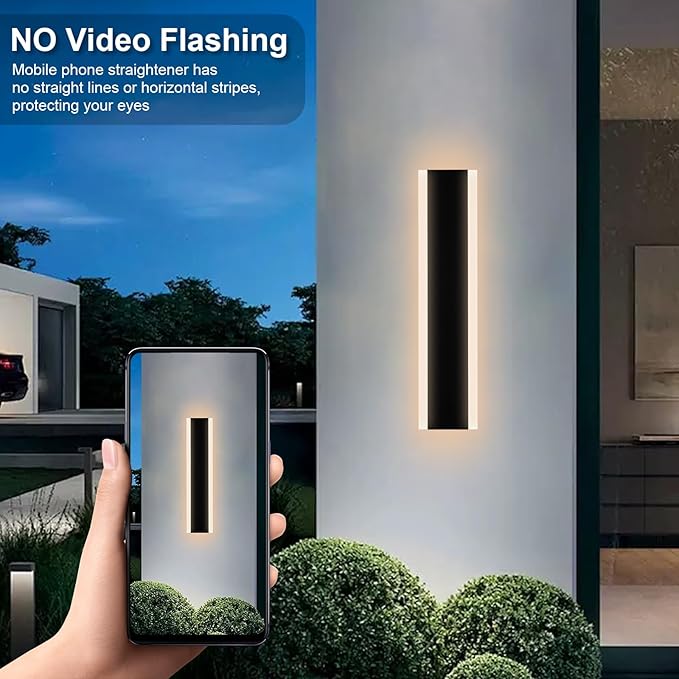 24-Inch 2-Pack Outdoor LED Wall Sonce Waterproof IP65 Modern Wall Light Fixture with Build-in Integrated LED &amp 5 Color (3000K/3500K/4500K/5000K/6000K) for Front Door Garage House