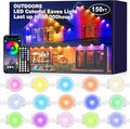 150FT Permanent Smart RGB LED Eaves Outside Lights Music Sync Timing Function Remote Control and IP67 Waterproof LED Outdoor String Lights for All Holiday