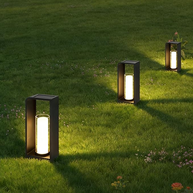 MIXL- Outdoor Solar Floor LanternIP67 Waterproof Landscape LightTall Flameless Outdoor Lamp Suit for Porch Garden Lawn and Driveway