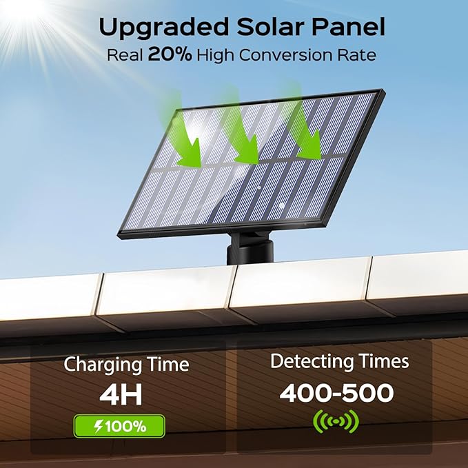 Adiding Solar Outdoor Lights 2800LM LED Flood Lights with 16.4 Ft Cable Remote Control Solar Motion Sensor Lights with 3 Modes Solar Powered Security Lights for Outside Patio Yard Garage 1 Pack