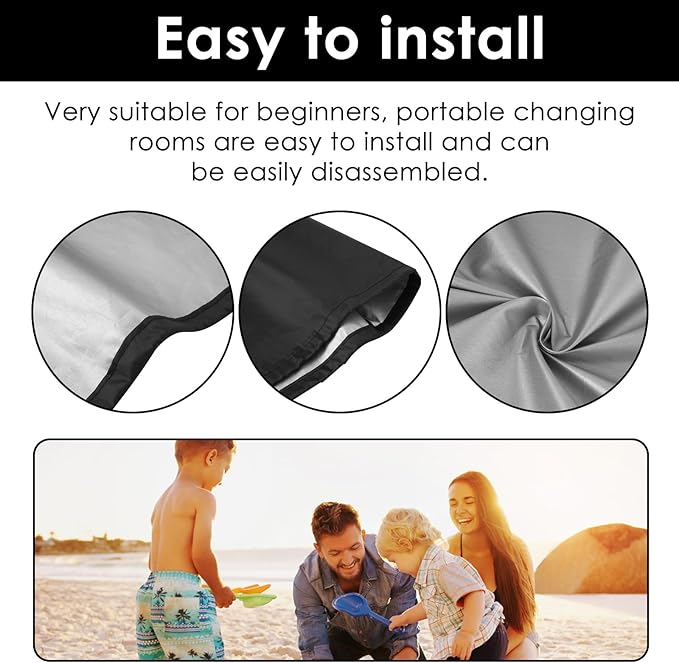 Boat Privacy Tent Boat Privacy Curtain Boat Changing Room Portable Boat Changing Room with Storage Bag Easy to Install Hanging Privacy Partition for Pontoon Boats (Black)