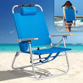 VINGLI 13 Aluminum Backpack Beach Chair – Tall Beach Chairs for Adults Portable with Adjustable Straps 3-Position Reclining Cup Holder High Lightweight Beach Chairs for BeachCamping Picnic