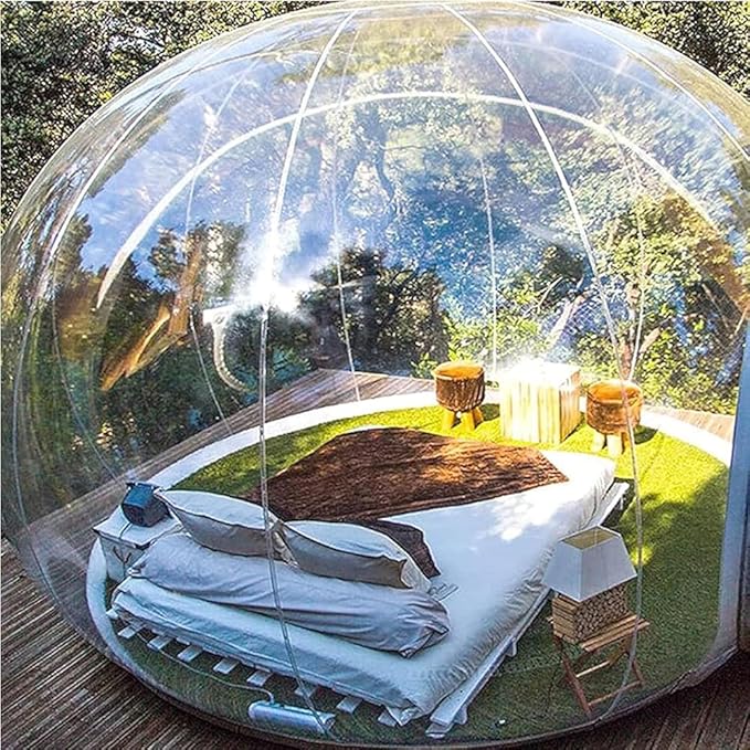 Inflatable Bubble Camping Tent Outdoor Rainproof Transparent Dome House for Family Backyard Stargazing (Size: 4m/13ft)