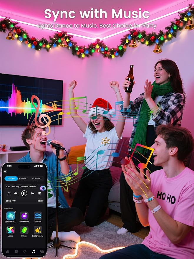 2026 New 46ft Smart Color Changing Easter Lights Outdoor Indoor | 100 LED RGB Globe Pastel String Lights App Control with Remote &amp Timer Fairy Light Plug in Waterproof Easter Decor Girl's Bedroom