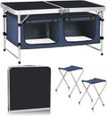 Camp Field Camping Folding Aluminum Table with Adjustable Legs for Outdoor Travel Beach Backyards BBQ Party and Picnic Foldable Table