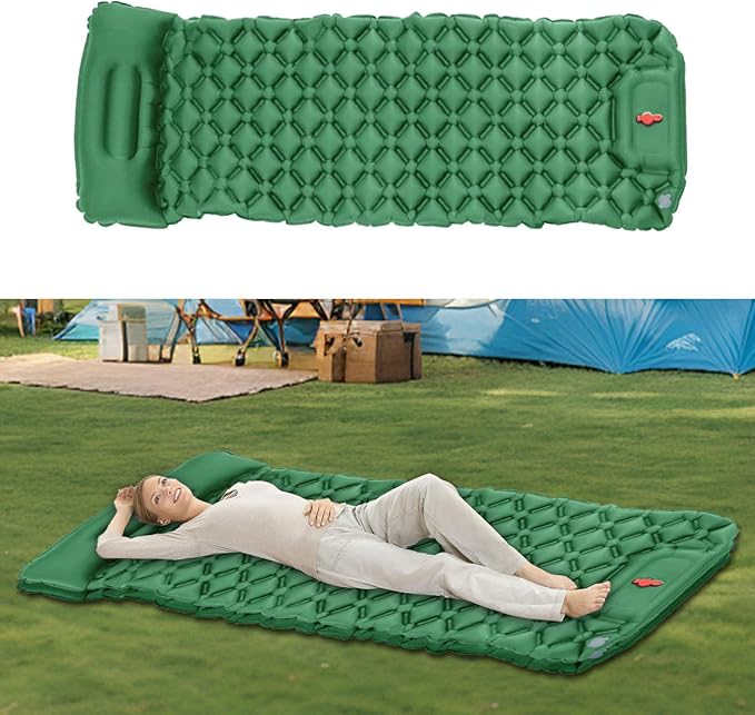 Outdoor Inflatable Mattress Light Weight Hiking Sleep Pad with Pillow Travel Mat Folding Bed for Travel Hiking Mat Folding Bed