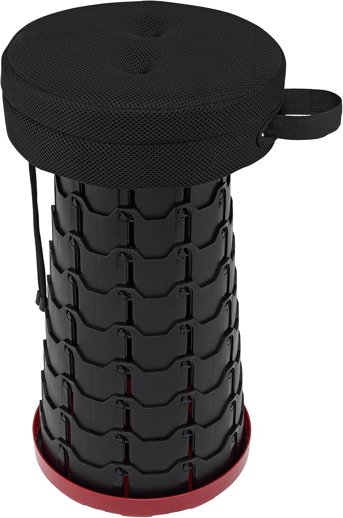 Soho Urban Artist Collapsible Telescoping Stool with Upgraded Thick Cushion - Lightweight 2.46 lbs Pop Up Stool Adjustable Seat Height 2.6'' to 17.6'' Portable with Non-Slip Base &amp Shoulder Stra