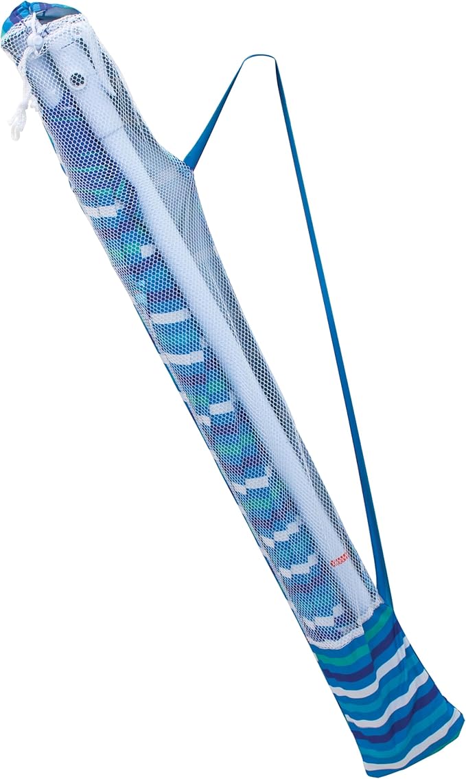 Tommy Bahama 6' UPF 50+ Tilt Beach Umbrella with Integrated Sand Anchor Wind Vent and Carry Bag