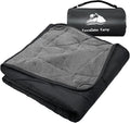 Large Outdoor Waterproof Blanket Extra Thick Fleece Stadium Blanket for Camping Car Pet Picnics - Windproof Wearable Machine Washable 80 x 58 (Black Gray)