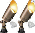 GKOLED Solid Brass Spotlight Low Voltage Landscape Lighting LED Outdoor Lights for Garden Patio Yard Directional Up and Down Light with 5W MR16 Bulb 12V 2700K Warm White 2 Pack