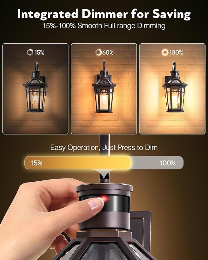 Motion Sensor Porch Lights Outdoor Wall Mount Oil Rubbed Bronze Exterior Wall Sconce Lantern with E26 Socket Waterproof Dusk to Dawn Outdoor Lighting Fixtures Coach Lights for Garage Patio