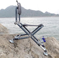 Folding Fishing Chair - Aluminum Adjustable Backrest Heavy Duty Outdoor Chair with Backpack Portable Lightweight Leisure Chair for Uneven Ground