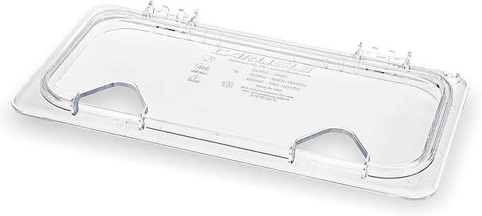Carlisle FoodService Products StorPlus EZ Access Lid Cover for 1/3 Size Food Pans Double Notched 12.75 x 7 6 Count Clear