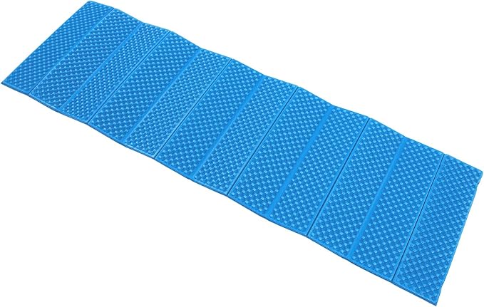 KIMISS Foldable Double Egg Crate Sleeping Pad - Thickened Foam Sleep Mat for Outdoor Camping - 186x57CM TravelFriendly Design (Blue)